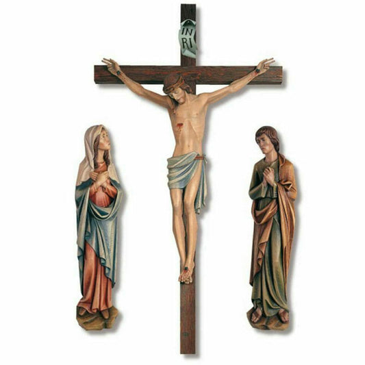 Crucifixion Group - 3/4 Relief - Demetz - Chiarelli's Religious Goods & Church Supply