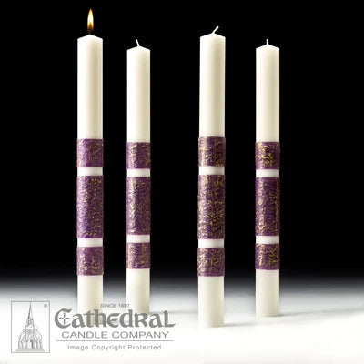 Artisan Wax Advent Candles - Cathedral Candle - Chiarelli's Religious Goods & Church Supply