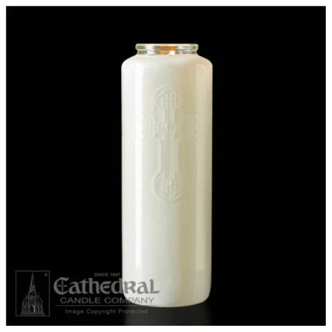 5 & 6-Day Glass Votive Candle (Crystal or Colored) - Cathedral Candle - Chiarelli's Religious Goods & Church Supply
