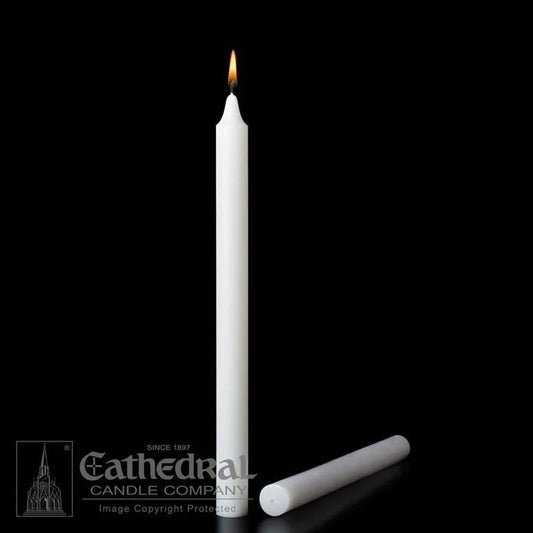 Stearine White Molded Candles - Large Diameter - Cathedral Candle - Chiarelli's Religious Goods & Church Supply