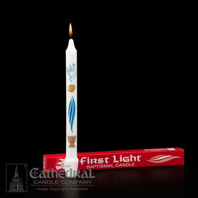 Baptism Candles - First Light - Cathedral Candle - Chiarelli's Religious Goods & Church Supply