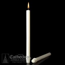 Altar Candles - Long 1'S - 1-1/16 x 33-3/4- 51% Beeswax - Cathedral Candle - Chiarelli's Religious Goods & Church Supply