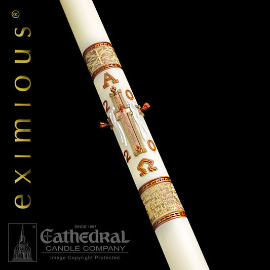 Eximious Collection | Luke 24 Paschal Candle - Cathedral Candle - Chiarelli's Religious Goods & Church Supply
