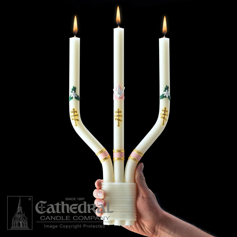 51% Beeswax Greek Triple Candles | All Sizes – Chiarelli's Religious ...