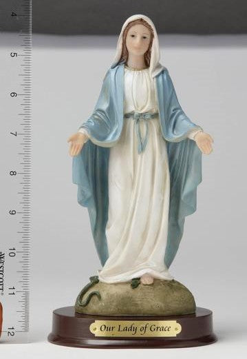8" Our Lady of Grace Statue - Hand Painted - Religious Art - Chiarelli's Religious Goods & Church Supply