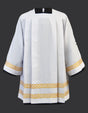 Poly/Wool Square Yoke Pleated Surplice with Gold Trim - 4341 - Beau Veste - Chiarelli's Religious Goods & Church Supply