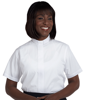 Womens Tab Collar Clergy Shirt - White - Murphy Robes - Chiarelli's Religious Goods & Church Supply